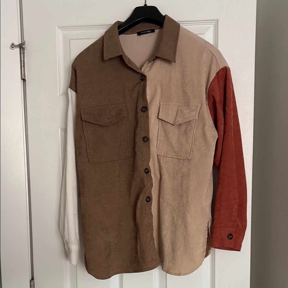Colorblock oversized shirt Jacket